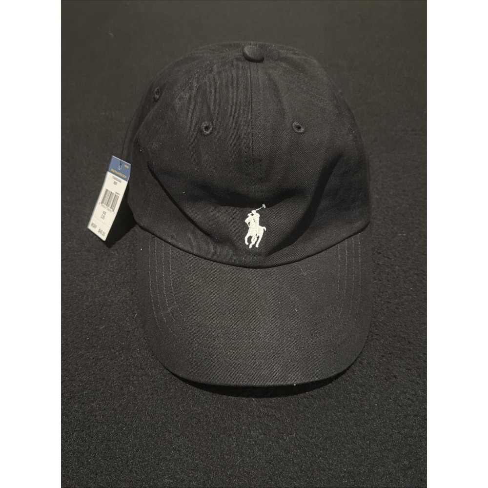 Polo Ralph Lauren Classic Adjustable Embroidered Logo Black Baseball Cap NWT